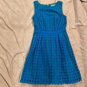 Size 2, Anne Taylor Loft, blue and green sleeveless dress
